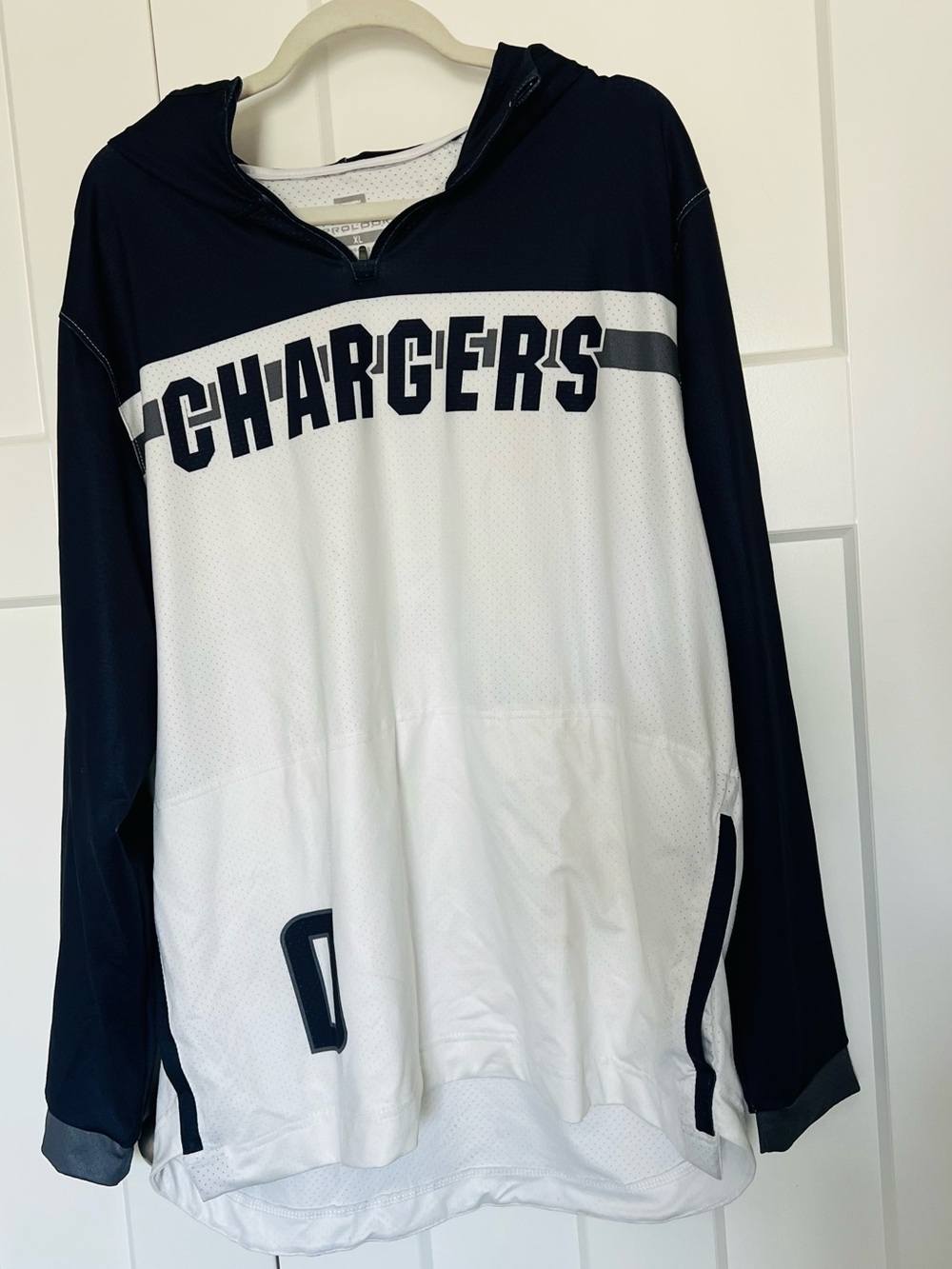 Chargers Navy and White Hooded Pullover Sweater